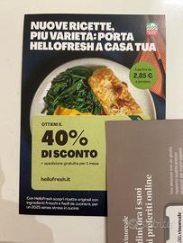Sconto 40% hello fresh