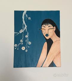 Cherry blossom tears-dipinto acrilico