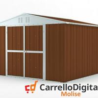 Box struttura lamiera Acciaio 327x307 legno scuro