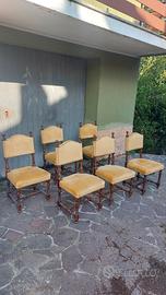 6 Antiche Sedie Stile Rocchetto Scranni Primi 900