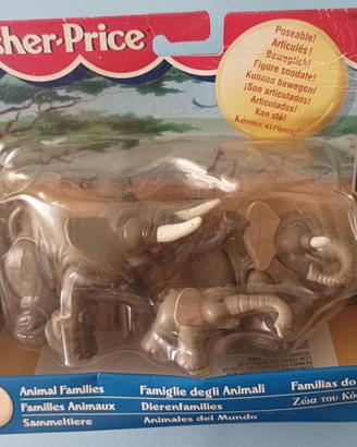 Fisher Price La Famiglia di Elefanti. Vintage.