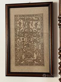 Quadro in pelle pirografata