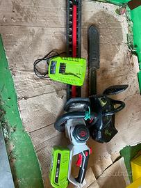 Tagliasiepi e  motosega a batteria