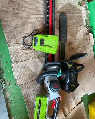 Tagliasiepi e  motosega a batteria