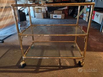 carrello in ottone porta televisore