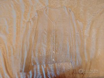 cardigan di cotone beige 