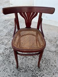 Set n. 4 sedie in legno e paglia di Vienna 1930-40