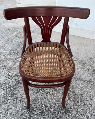 Set n. 4 sedie in legno e paglia di Vienna 1930-40