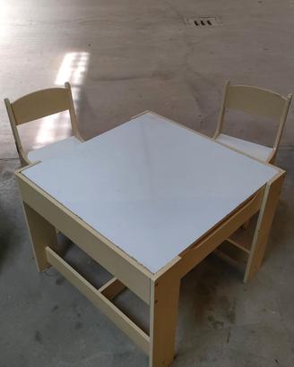 Tavolino contenitore bambini  con sedie
