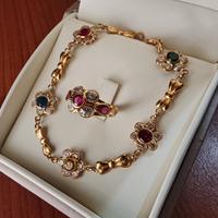 Anello e bracciale abbinati oro e pietre preziose 