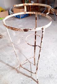 PORTAFIORI VASO IN FERRO BATTUTO ANTICO