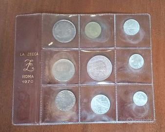 9 monete Italia Lire Zecca 1970