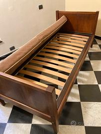 Letto legno doghe antico antiquariato