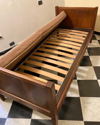 Letto legno doghe antico antiquariato