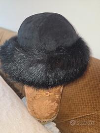 Cappello pelliccia ecologica nero