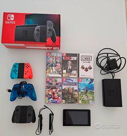 Nintendo switch, con giochi, joystick e accessori 