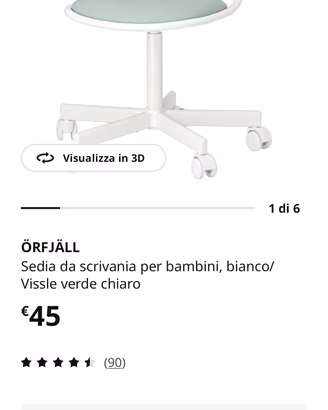 Sedia bambino/a scrivania altezza regolabile. 