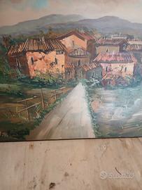 vecchio quadro dipinto a mano firmato