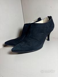 Stivaletti pelle nera scamosciata