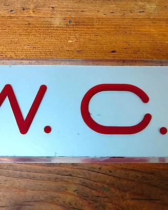 WC targa tabella insegna 1960 '70 originale epoca