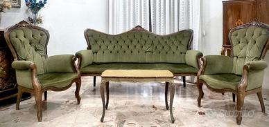 Salotto completo metà ’900 verde scuro
