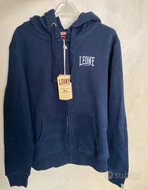 Felpa blu Leone con cappuccio, taglia S.