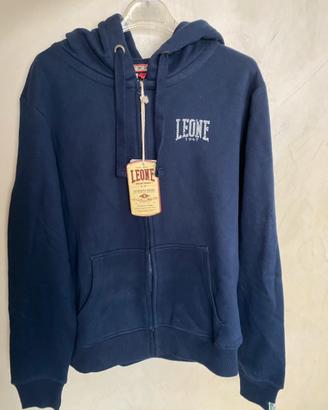 Felpa blu Leone con cappuccio, taglia S.