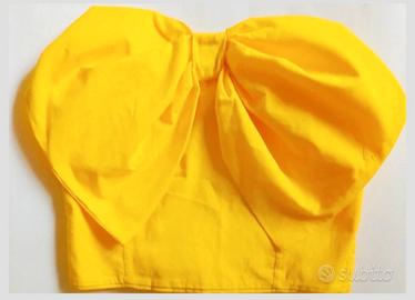 Crop top fiocco in cotone