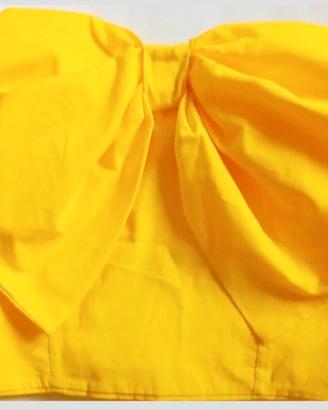 Crop top fiocco in cotone