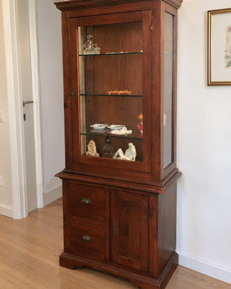 Vetrinetta Credenza Classica Legno con Vetro