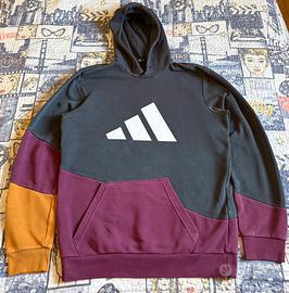 Felpa Adidas Colorblock Grigio Borgogna