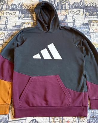 Felpa Adidas Colorblock Grigio Borgogna