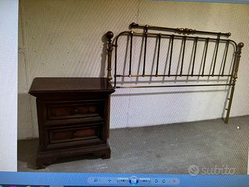 Testiera letto in Ottone con comodini