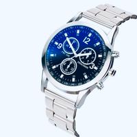 Orologio da uomo argentato / blu (nuovo)