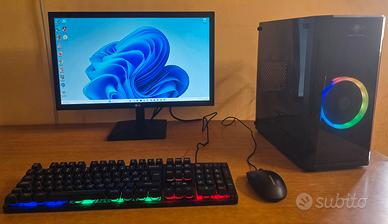 Pc gamer completo monitor 24 pollici