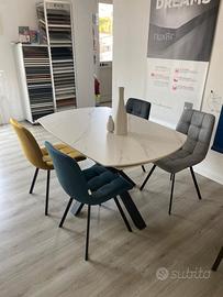 TAVOLO  CON PIANO IN GRES ALLUNGABILE