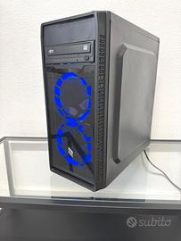 COMPUTER PC ASSEMBLATO RGB BLU HD SSD 256GB
