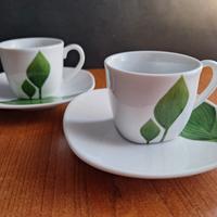 Set 2 tazze caffè con piattini - Vintage anni 2000