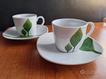 Set 2 tazze caffè con piattini - Vintage anni 2000