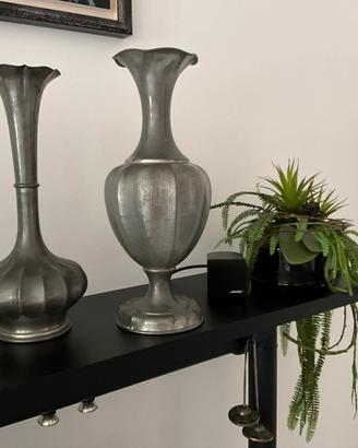 Coppia Vasi Peltro Artistico ARL LABOR Metalart