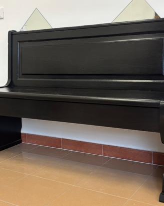 Panca antica in legno restaurata – finitura nera