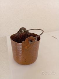 Secchiello in Rame Martellato Artigianale Vintage
