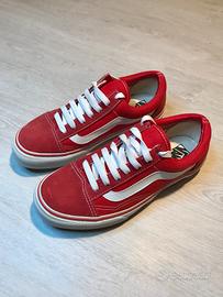 Scarpe Vans old skool rosse mai usate vintage 90s
