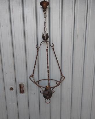 lampadario in ferro battuto 