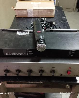 amplificatore + base microfono wireless + cassa