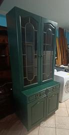 Credenza verde - due ante legno massello