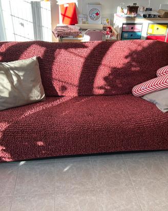 Divani in pelle (coppia) + copri divano paulato