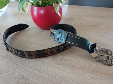 Cintura vera pelle decorata 