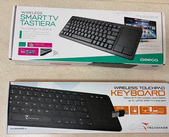 Tastiere wireless , compatibili per pc e smart tv