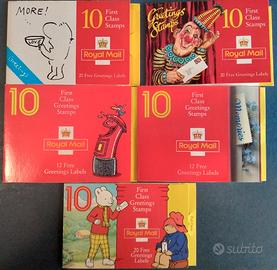 Lotto 5 booklet francobolli poste britanniche new